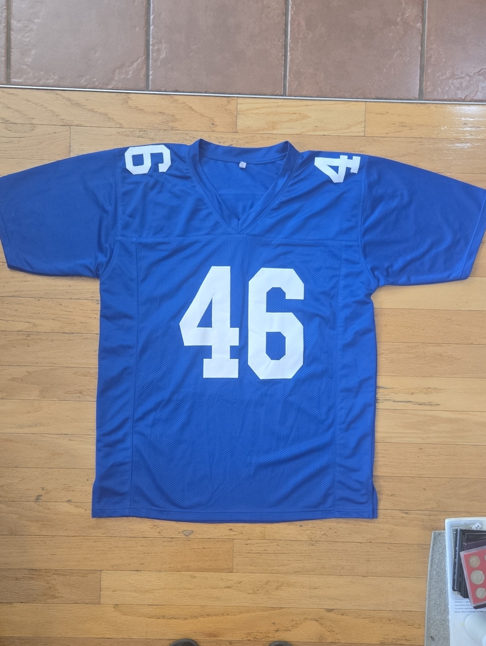 New York Giants #88 Hakeem Nicks Autograph 2012 Super Bowl 46 Jersey. Men's XL - Picture 9 of 10